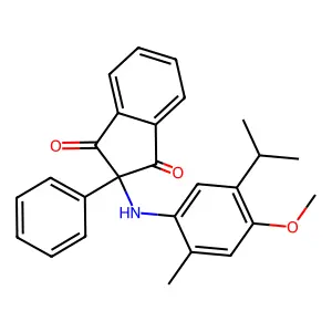 2-(4-Methoxy-2-methyl-5-propan-2-ylanilino)-2-phenylindene-1,3-dione structure