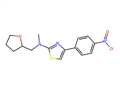 N-methyl-4-(4-nitrophenyl)-N-(oxolan-2-ylmethyl)-1,3-thiazol-2-amine structure