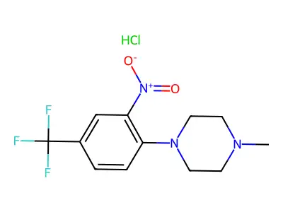 1-methyl-4-[2-nitro-4-(trifluoromethyl)phenyl]piperazine Hydrochloride structure