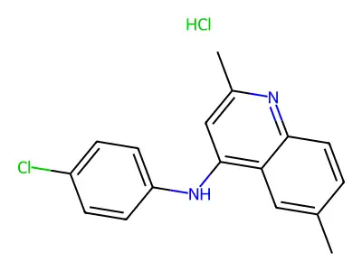 N-(4-chlorophenyl)-2,6-dimethylquinolin-4-amine hydrochloride structure