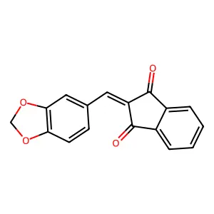 2-(1,3-benzodioxol-5-ylmethylene)-1H-indene-1,3(2H)-dione structure