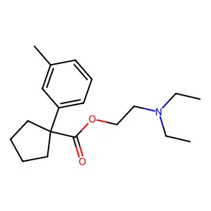 Cyclopentanecarboxylic acid, 1-(m-tolyl)-, 2-(diethylamino)ethyl ester structure