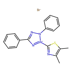(3-(4,5-Dimethylthiazol-2-yl)-2,5-diphenyltetrazolium bromide) structure