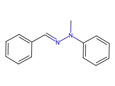 Benzaldehyde methylphenylhydrazone structure