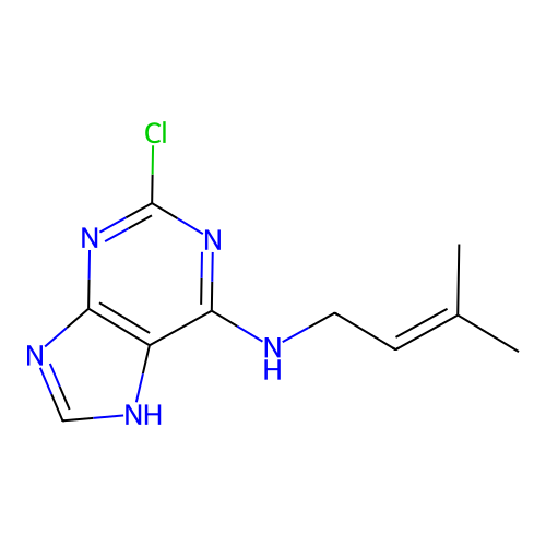 2-Chloro-N-(3-methyl-2-butenyl)-9H-purin-6-amine structure