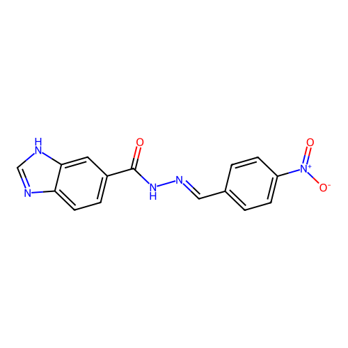 N'-[(E)-(4-nitrophenyl)methylidene]-1H-benzimidazole-5-carbohydrazide structure