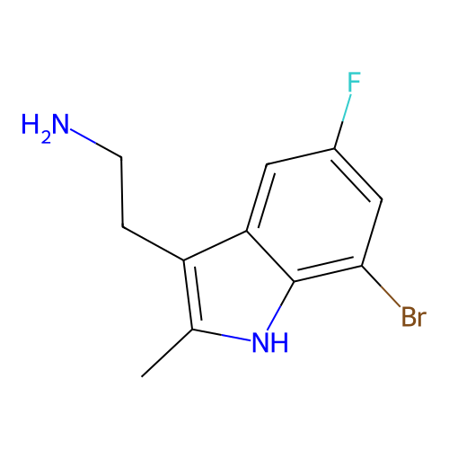 2-(7-bromo-5-fluoro-2-methyl-1H-indol-3-yl)ethanamine structure