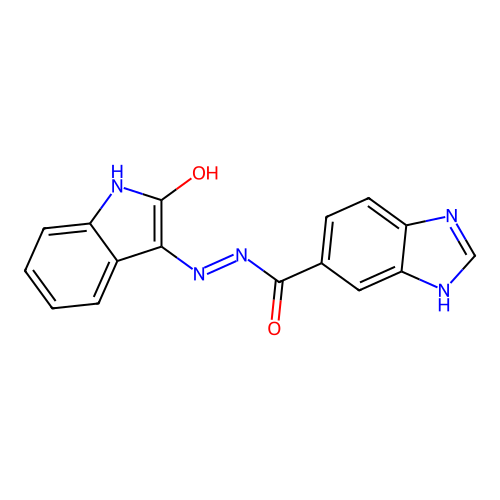 N'-(2-Oxo-1,2-dihydro-3H-indol-3-ylidene)-1H-benzimidazole-6-carbohydrazide structure