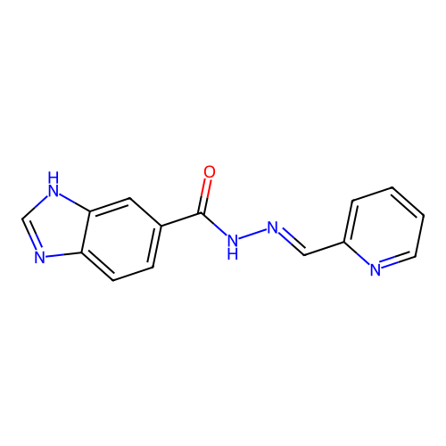 N'-[(E)-pyridin-2-ylmethylidene]-1H-benzimidazole-5-carbohydrazide structure