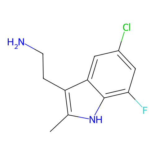 2-(5-chloro-7-fluoro-2-methyl-1H-indol-3-yl)ethanamine structure