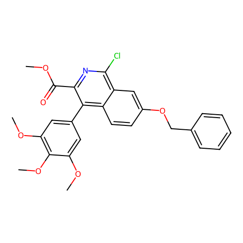 Methyl 1-chloro-7-(phenylmethoxy)-4-(3,4,5-trimethoxyphenyl)-3-isoquinolinecarboxylate structure