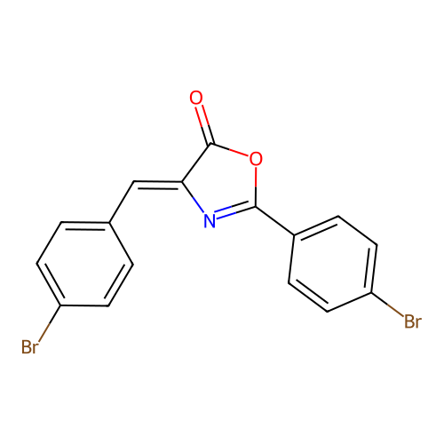 5(4H)-oxazolone, 2-(4-bromophenyl)-4-[(4-bromophenyl)methylene]-, (4Z)- structure