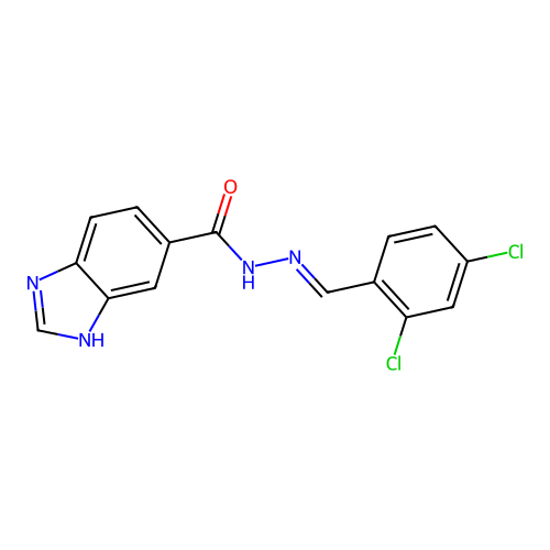 N'-(2,4-Dichlorobenzylidene)-1H-benzimidazole-6-carbohydrazide structure