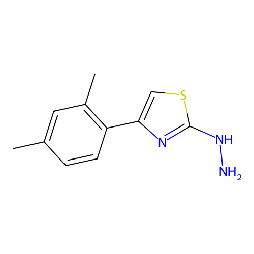 4-(2,4-Dimethylphenyl)-2-hydrazinylthiazole structure
