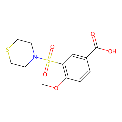 4-Methoxy-3-(4-thiomorpholinylsulfonyl)benzoic acid structure