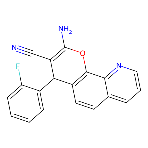 2-Amino-4-(2-fluorophenyl)-4H-pyrano[3,2-H]quinoline-3-carbonitrile structure