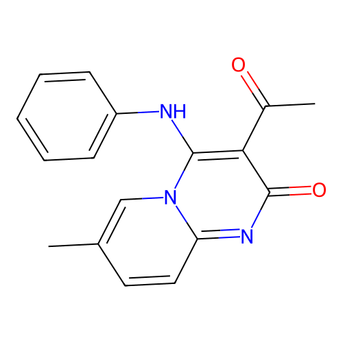 3-acetyl-7-methyl-4-(phenylamino)-2H-pyrido[1,2-a]pyrimidin-2-one structure