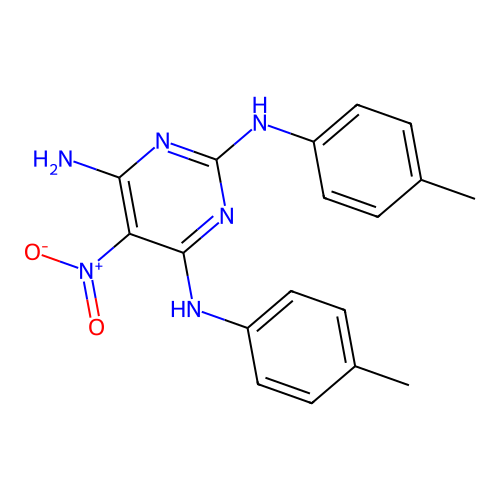 5-nitro-N2,N4-di-p-tolylpyrimidine-2,4,6-triamine structure