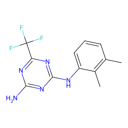 N-(2,3-dimethylphenyl)-6-(trifluoromethyl)-1,3,5-triazine-2,4-diamine structure