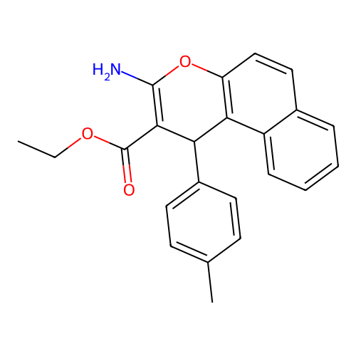 Ethyl 3-amino-1-(4-methylphenyl)-1H-benzo[f]chromene-2-carboxylate structure