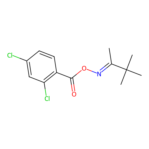 3,3-dimethyl-2-butanone O-(2,4-dichlorobenzoyl)oxime structure