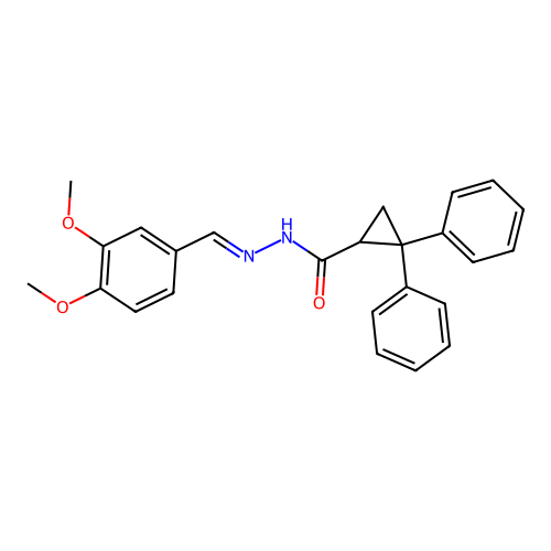 2,2-Diphenyl-N'-veratrylidene-1-cyclopropanecarbohydrazide structure