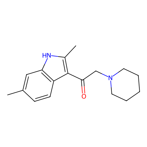 1-(2,6-dimethyl-1H-indol-3-yl)-2-(piperidin-1-yl)ethanone structure