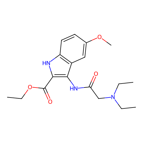 Ethyl 3-[2-(diethylamino)acetamido]-5-methoxy-1H-indole-2-carboxylate structure