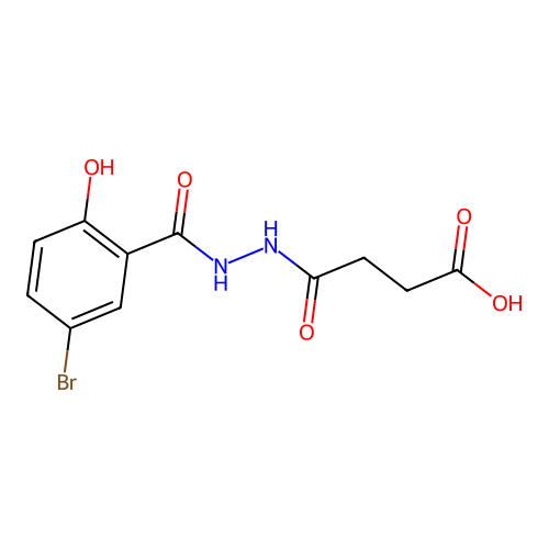 3-{N-[(5-bromo-2-hydroxyphenyl)carbonylamino]carbamoyl}propanoic acid structure