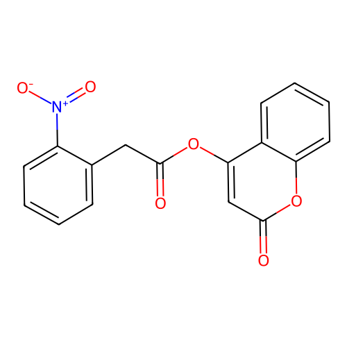 2-oxo-2H-chromen-4-yl (2-nitrophenyl)acetate structure