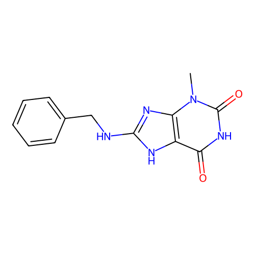 3-Methyl-8-[benzylamino]-1,3,7-trihydropurine-2,6-dione structure