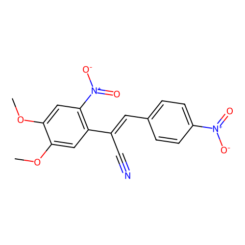 (2Z)-2-(4,5-dimethoxy-2-nitrophenyl)-3-(4-nitrophenyl)-2-propenenitrile structure