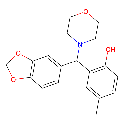 2-[1,3-Benzodioxol-5-yl(morpholin-4-yl)methyl]-4-methylphenol structure