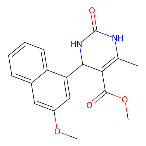 methyl 4-(3-methoxynaphthalen-1-yl)-6-methyl-2-oxo-3,4-dihydro-1H-pyrimidine-5-carboxylate structure