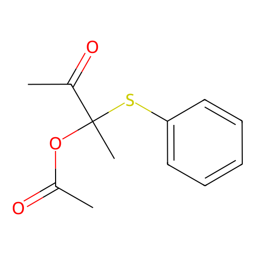 1-Phenylthio-1-acetoxy-1-methyl-2-propanone structure