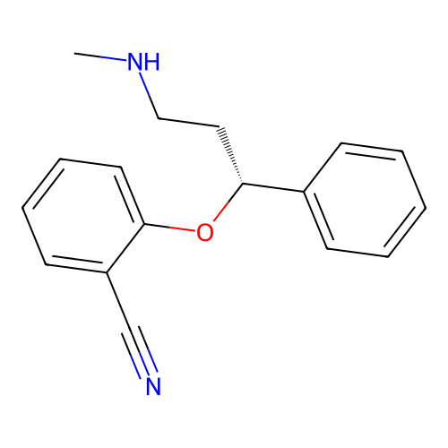 2-[(1R)-3-(methylamino)-1-phenylpropoxy]benzonitrile structure