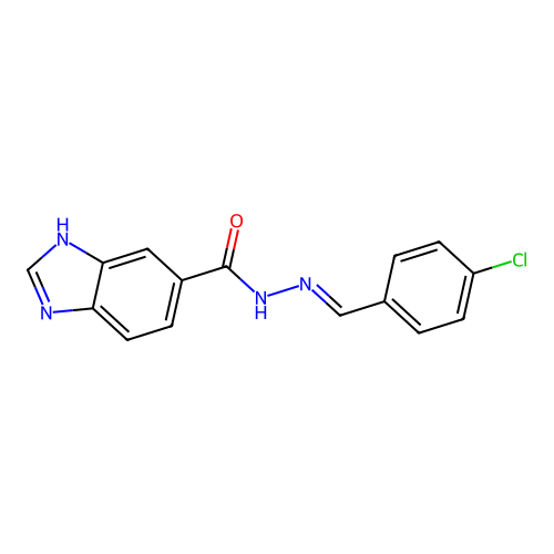 N'-[(E)-(4-chlorophenyl)methylidene]-1H-benzimidazole-5-carbohydrazide structure