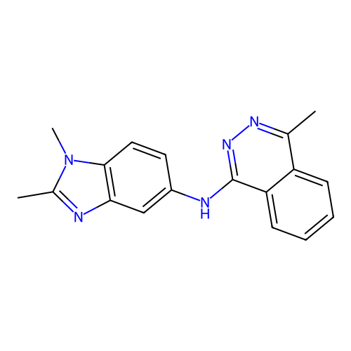 N-(1,2-dimethyl-1H-benzimidazol-5-yl)-4-methylphthalazin-1-amine structure