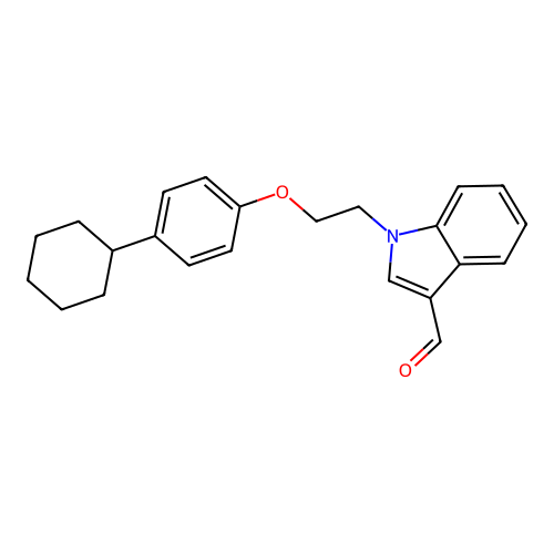 1-[2-(4-Cyclohexylphenoxy)ethyl]indole-3-carbaldehyde structure