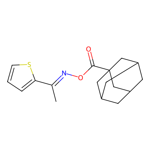 1-(2-thienyl)ethanone O-(1-adamantylcarbonyl)oxime structure