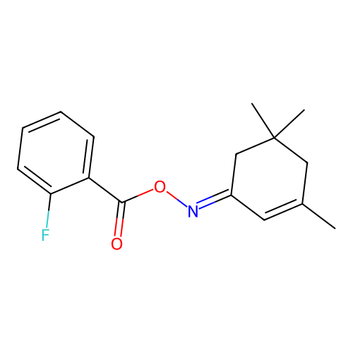 [(3,5,5-Trimethylcyclohex-2-en-1-ylidene)amino] 2-fluorobenzoate structure