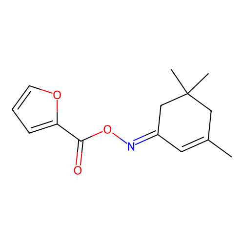 [(3,5,5-Trimethylcyclohex-2-en-1-ylidene)amino] furan-2-carboxylate structure