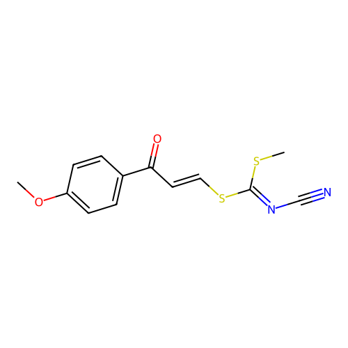 [3-(4-Methoxyphenyl)-3-oxoprop-1-enyl]methylcyanocarbonimidodithioate structure