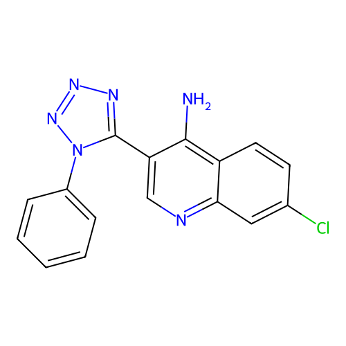 7-Chloro-3-(1-phenyltetrazol-5-yl)quinolin-4-amine structure