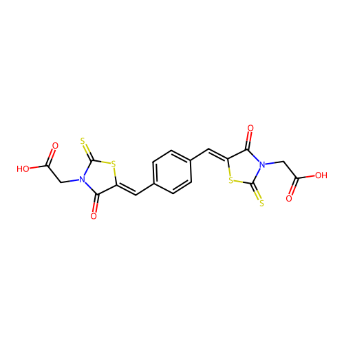 2-[(5E)-5-[[4-[(E)-[3-(carboxymethyl)-4-oxo-2-sulfanylidene- structure