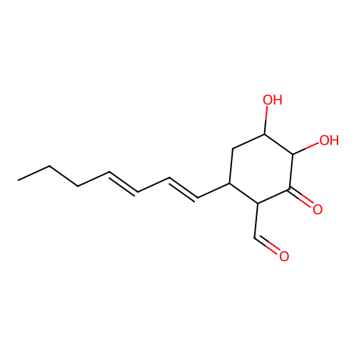 6-[(1E,3E)-hepta-1,3-dienyl]-3,4-dihydroxy-2-oxocyclohexane-1-carbaldehyde structure