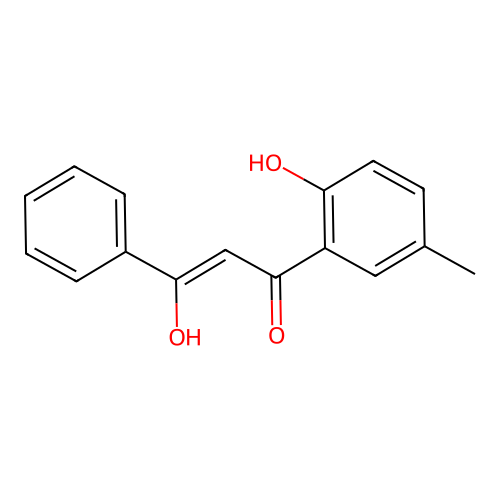 3-Hydroxy-1-(2-hydroxy-5-methylphenyl)-3-phenylprop-2-en-1-one structure