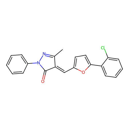 4-((5-(2-Chlorophenyl)furan-2-yl)methylene)-3-methyl-1-phenyl-1H-pyrazol-5(4H)-one structure