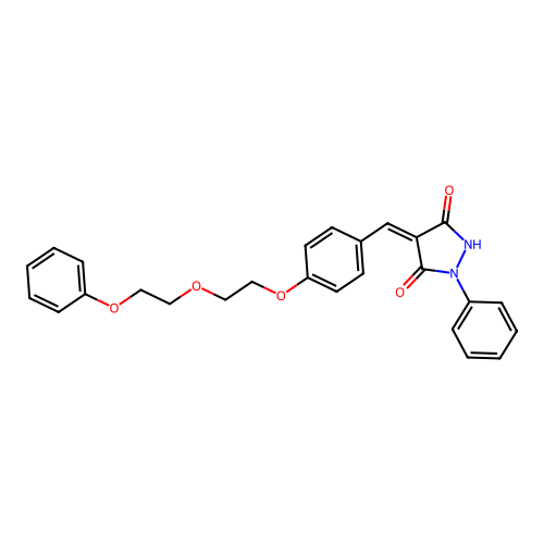 (4Z)-4-{4-[2-(2-phenoxyethoxy)ethoxy]benzylidene}-1-phenylpyrazolidine-3,5-dione structure