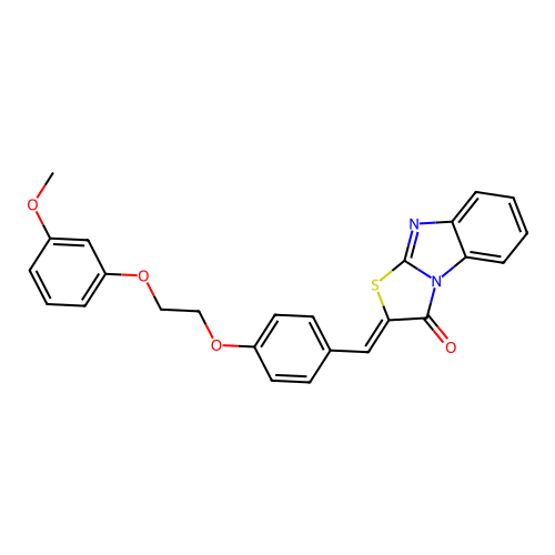 (Z)-2-(4-(2-(3-methoxyphenoxy)ethoxy)benzylidene)benzo[4,5]imidazo[2,1-b]thiazol-3(2H)-one structure